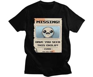 Fashion Missing Vintage The Binding of Isaac T-Shirt for Men Short-Sleeve Video Game Tshirt Summer Cotton tee Shirt Merch Gift T-Shirt Black M