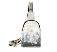 Fashion Mountain Sun Black White - Riñonera antirrobo para hombre para viajar, mountain sun black white, 1 talla, mountain sun black white, 1 talla