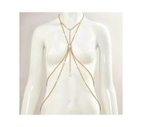 Fashion new accessories full of diamonds, shiny and versatile beach vacation sexy halter neck net celebrity body chain gold