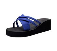 Fashion Non Slip Breathable Beach Summer Toe Women Oppen Slippers Shoes Femen's Slippers (Blue, 35) #278