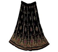 Fashion of India Vestido largo bohemio para mujer, estilo gitano, hippie, bohemio, chic, Negro & Rosado, Regular