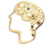 Fashion Pin Cerebrum/Cerebro Estilo Oro Plata Color Accesorios Charms Regalo 3,3 cm x 2,9 cm, 1 piezaDeft ha sido elaborado