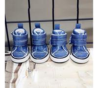 Fashion Puppy Shoes Pet Protection Soft-Soled Pet Dog Shoes Blue Classic Casual Denim Canvass Style Pet Shoes Sport Dog Shoes (Size : 5)