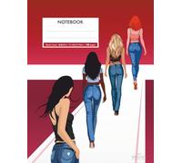 Fashion Runway Casual Lined Notebook - 8.5x11in - 100 pages: Bold Red Runway Illustration Journal for Girls, Teens, and Women | Big Lined Notebook ... Notes, Personal Use and Creative Projects.