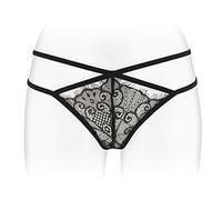 Fashion Secret - Tanga abierta a la entrada-pierna, encaje con adornos, color negro