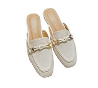 Fashion Sense - Pantuflas de piel para mujer, beige, 43 EU