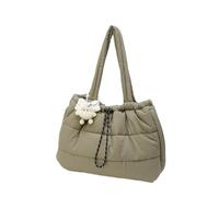 Fashion Shoulder Down Bag Soft Dacron Crossbody Handbag Puffy Tote Women Underarm Bags Handbags Purses(Deep Green)