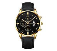 Fashion Sport - Reloj de pulsera analógico de cuarzo para hombre con caja de cuero inoxidable, G, talla única