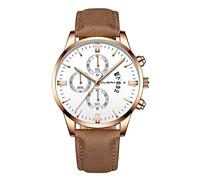 Fashion Sport - Reloj de pulsera analógico de cuarzo para hombre con caja de cuero inoxidable, I, talla única