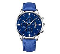 Fashion Sport - Reloj de pulsera analógico de cuarzo para hombre con caja de cuero inoxidable, N, talla única