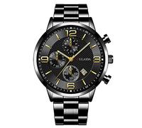 Fashion Sport - Reloj de pulsera analógico de cuarzo para hombre con carcasa de acero inoxidable, H, talla única