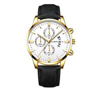Fashion Sport - Reloj de pulsera analógico de cuarzo para hombre, de piel inoxidable, vestido de árbitro, E., talla única