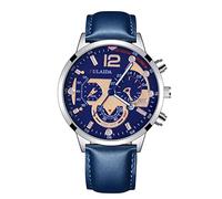 Fashion Sport S5600 - Reloj de pulsera analógico de cuarzo para hombre con caja de cuero inoxidable, B, talla única