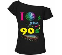 Fashion Sports Dude Top de Disfraces I Love 90s para Mujer, Camisetas Retro para Fiestas de Estrellas Pop, Camiseta, Top de Fiesta de los años 80