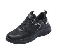 Fashion Spring and Summer Men Sports Shoes Flat Bottom Light Solid Color Simple Casual Style Zapatos Hombre Suela Plana, Negro , 49 EU