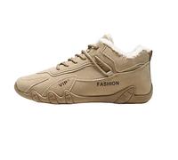 Fashion Spring and Summer Men Sports Shoes Flat Bottom Lightweight Mesh Breathable Slip On Comfortable Solid Color Simple Características: Zapatos forrados para hombre, caqui, 44 EU
