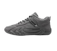 Fashion Spring and Summer Men Sports Shoes Flat Bottom Lightweight Mesh Breathable Slip On Comfortable Solid Color Simple Características: Zapatos forrados para hombre, gris, 41 EU
