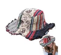 Fashion Sun Cap - Sombrero De De Borde Ancho De Poliéster | Retro Colorido Sombrero De Cubo De Protección Solar | Sombreros De Champiñones con Bolsillo Oculto | Tapa De Playa para Pescar Jardine