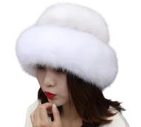 Fashion Sweet and Cute Warm Thick Fisherman Hat Basin Hat, 2023 New Women's Winter Furry Hat (White,Free Size)