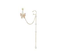 Fashion Tassel Butterfly Single Earring Women 925 Needle Zircon Christmas Party Jewelry High-End Earrings