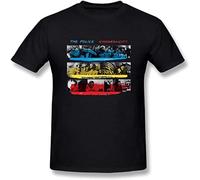 Fashion The Police Synchronicity Unisex 100% Cotton Short-Sleeve T-Shirts Black M