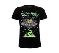 Fashion UK Camiseta oficial Rick And Morty modelo de capazo espacial de manga corta negra unisex tallas de adulto niño