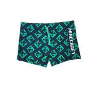 Fashion UK Disfraz niño Minecraft - Traje de baño Infantil - Bañador niño - Disfraz Piscina - Disfraz Minecraft - Pantalón Corto Infantil [Steve Monstruos] (FR/ES, Edad, 6 años, Regular, Negro)