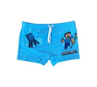 Fashion UK Disfraz niño Minecraft - Traje de baño infantil - Bañador niño - Piscina - Pantalón corto infantil [Steve Monstruos] (FR/ES, Edad: 6 años, Regular, Azul)