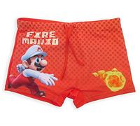 Fashion UK Disfraz Super Mario oficial modelo Fire Mario poliéster bóxer playa pantalones cortos de playa naranja tallas para niño, Rojo, 6 años