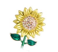 Fashion Women's Crystal Sunflower Brooch for Banquet Party Prom and Daily Wear
