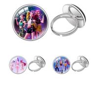 FASHION YO 3 anillos KPOP ajustables que cambian de color, bonitos anillos de dedo para fiesta de cumpleaños de niña, Metal, Sin piedra preciosa