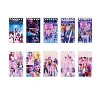 FASHION YO Paquete de 10 cuadernos de bolsillo pequeños en espiral de 10 x 6 cm, mini bloc de notas de princesa, niños, coloridos a granel, con forro de alambre, para suministros de oficina, fiesta de