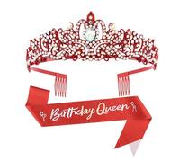 Fashionable 2pcs Rhinestones Tiaras Tiaras Y Fajas De Cabello Accesorios Para La Fiesta De Cumpleaños Para Mujeres La Del Baile Graduación