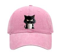 Fashionable Cat but Feral Hat, Trucker Hat,Golf Cap Dad Cap, for Women Man (Pink)