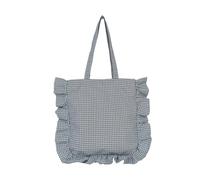 Fashionable Checkered Ruffled Shoulder Bag Ergonomic Design Shopping Bags with Spacious Interior Storage Spaces Checkered Ruffle Shoulder Bag