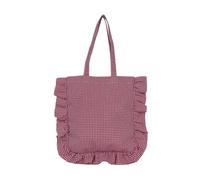Fashionable Checkered Ruffled Shoulder Bag Ergonomic Design Shopping Bags with Spacious Interior Storage Spaces Checkered Ruffle Shoulder Bag