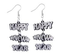 Fashionable Holiday Earwear Happy New Year Pendant Drop Earrings Chinese Festival Themed Ear Rings Accessories Colorful Ornament, talla única, como se describe