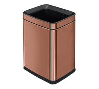 Fashionable Indoor Garbage Bin, 2.6 Gallon Stainless Steel Trash Can Anti Fingerprint, Open Top Metal Trash Can with Pressure Ring and Removable Inner Bin for Living Room Bedroom office,Get More Stor
