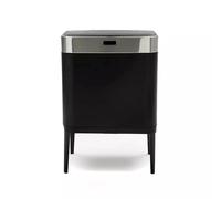 Fashionable Indoor Garbage Bin, Intelligent Sensor Classified Trash Can Kitchen Large Capacity Household Stainless Steel Light Luxury Office Living Room High Feet,Get More Storage(Black)