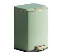 Fashionable Indoor Garbage Bin, Luxury Soft Close Trash Can with Lid, Stainless Steel Garbage Can with Step Pedal and Inner Bucket for Kitchen, Bathroom, Living Room, Office,Get More Storage(Light Gr