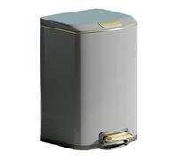 Fashionable Indoor Garbage Bin, Luxury Soft Close Trash Can with Lid, Stainless Steel Garbage Can with Step Pedal and Inner Bucket for Kitchen, Bathroom, Living Room, Office,Get More Storage(Gun Gray