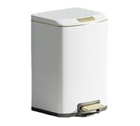 Fashionable Indoor Garbage Bin, Luxury Soft Close Trash Can with Lid, Stainless Steel Garbage Can with Step Pedal and Inner Bucket for Kitchen, Bathroom, Living Room, Office,Get More Storage(Matt Whi
