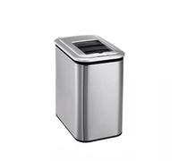 Fashionable Indoor Garbage Bin, New Chinese Style Intelligent Sensor Trash Can Household Electric Clip Narrow Toilet Bathroom Kitchen Living Room Bedroom Wood Grain Wastebasket,Get More Storage(Silve