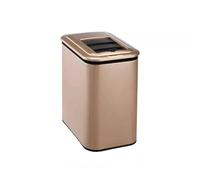 Fashionable Indoor Garbage Bin, New Chinese Style Intelligent Sensor Trash Can Household Electric Clip Narrow Toilet Bathroom Kitchen Living Room Bedroom Wood Grain Wastebasket,Get More Storage(Gold,