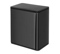 Fashionable Indoor Garbage Bin, Slim Bathroom Trash Can, Modern Metal Trash Can Wastebasket with Press Top Lid, 3.1 Gallon Narrow Trash Bin with Removable Liner Bucket,Get More Storage(Black)