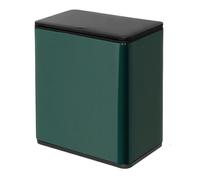 Fashionable Indoor Garbage Bin, Slim Bathroom Trash Can, Modern Metal Trash Can Wastebasket with Press Top Lid, 3.1 Gallon Narrow Trash Bin with Removable Liner Bucket,Get More Storage(Dark Green)
