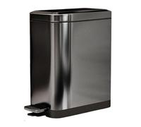 Fashionable Indoor Garbage Bin, Slim Stainless Steel Trash Can Step Pedal Trash Can - Narrow Soft Close Lid Garbage Bin with Removable Inner Bucket for Home Kitchen Bathroom,Get More Storage(Tungsten