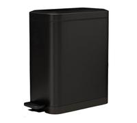 Fashionable Indoor Garbage Bin, Slim Stainless Steel Trash Can Step Pedal Trash Can - Narrow Soft Close Lid Garbage Bin with Removable Inner Bucket for Home Kitchen Bathroom,Get More Storage(Black,9L