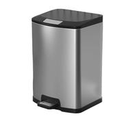 Fashionable Indoor Garbage Bin, Stainless Steel Step Trash Can with Lid, Soft-Close Kitchen Garbage Bin with Foot Pedal, Handle and Removable Inner Bucket, 7/10/13/18 Liter,Get More Storage(Silver,13