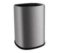 Fashionable Indoor Garbage Bin, Stainless Steel Trash Can No Lid, Open Top Wastebasket Bin, 8/12/15 Liter Modern Simple Garbage Can with Inner Bucket for Living Room,Bedroom,Office,Get More Storage(S